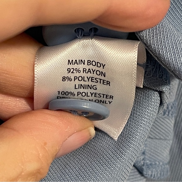 OPEN EDIT Unstructured Blazer in Blue Chambray Size XXS - Picture 6 of 7